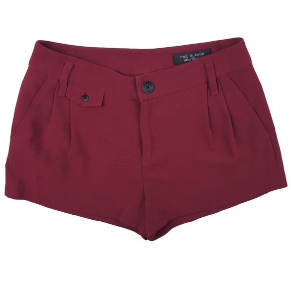 rag & bone Pants - RAG & BONE Maroon Dress Shorts